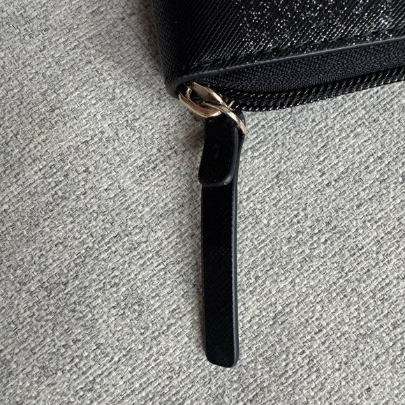 Kate Spade New York Haven Lane Neda Zip Around Wallet in Black w/ silver stripes - Picture 8 of 9